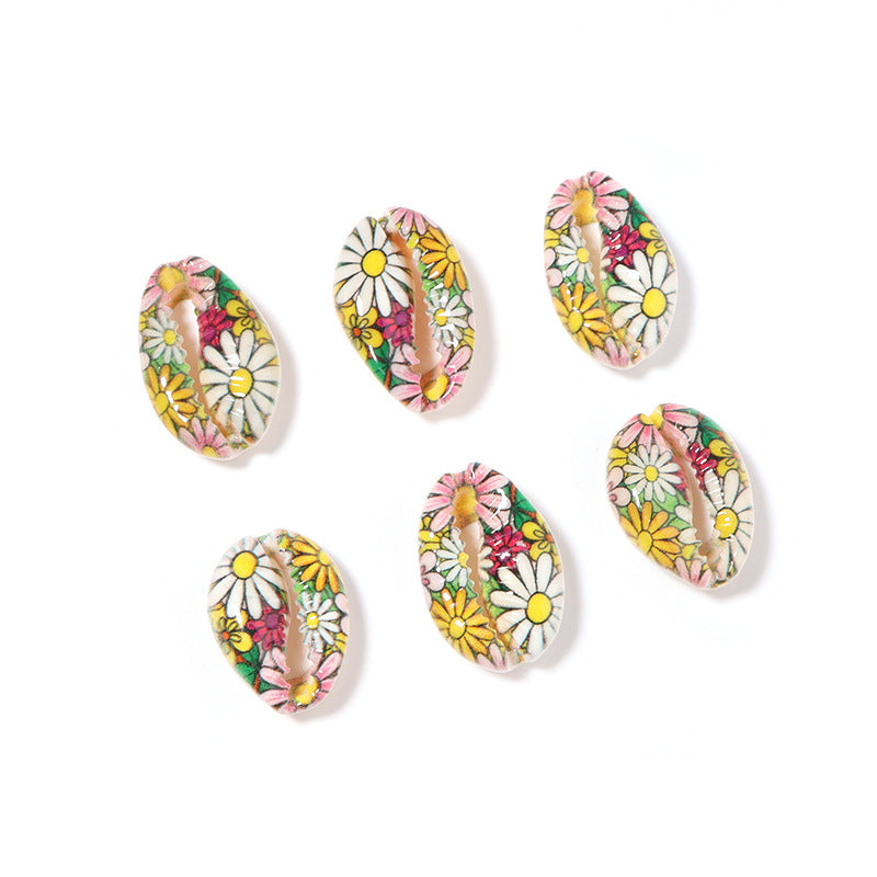 Al por mayor 20 piezas/paquete de caracol natural de concha pintada tortuga corta corta cuentas de concha